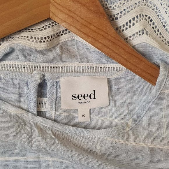 SEED HERITAGE Check Trim Frill Top Blouse - Picture 10 of 12